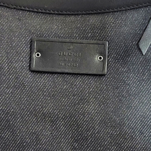 ⭐GUCCI Black Denim Canvas and Leather Crossbody Bag 101620 - Picture 7 of 11